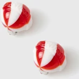 Fiorucci Naušnice na klipse Red And White Mini Lollipop Earrings U01FPAJE145PT01RD02