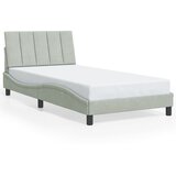  Okvir kreveta s LED-om bez madraca Hanko svjetlosivi 100x200 cm baršunasti | Eponuda.ba