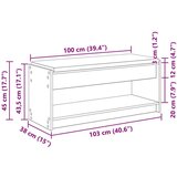  Klupa za hodnik s jastukom Siva Sonoma 100 x 38 x 46 cm | shoptok.hr