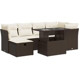 Maison Chic Seti vrtnega pohištva - Vrtna garnitura - Vrtni pohištvo set 7-delna z blazinami rjav poli ratan, (21801745) | Shoptok.si