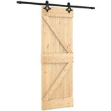  Drsna vrata s kompletom vodil 70x210 cm trdna borovina, (20999071) | Shoptok.si