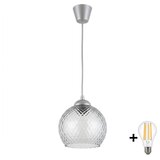 Brilagi LED luster na sajli R GLASS 1xE27/60W/230V Ø 25 cm srebrna/zadimljeno-siva | Eponuda.com