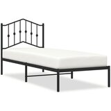 Maison Chic Kovinski Posteljni okvir - Enojna postelja - Postelja za odrasle z vzglavjem črn 80x200 cm, (21694628) | Shoptok.si