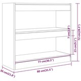 Ormarić za knjige / pregrada boja sivog hrasta 80 x 30 x 72 cm | shoptok.hr