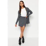 Trendyol Anthracite Glittery Skirt-Cover Cardigan Knitwear Top and Bottom Set Cene