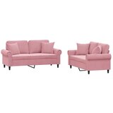 vidaXL 2-dijelni set sofa s jastucima ružičasti baršunasti | shoptok.hr