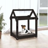  Pasja postelja črn 61x50x70 cm trdna borovina, (20799968) | Shoptok.si