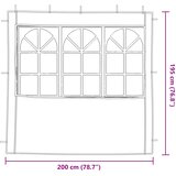  Zid šatora za zabavu 2 pcs 200 x 195 cm Crvena PE i čelik | shoptok.hr
