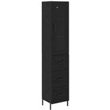 vidaXL Visok predalnik s predalom Črna Orehovina 34,5 x 34 x 180 cm, (5000108364) | Shoptok.si