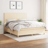 vidaXL Krevet s oprugama i madracem krem 160x200 cm od tkanine | shoptok.hr