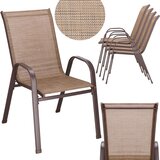 springos metalne vrtne stolice 73 x 55,5 x 93 cm (4 kom.) smeđa | shoptok.hr