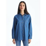 LC Waikiki Women's Plain Long Sleeve Oversize Jean Shirt cene