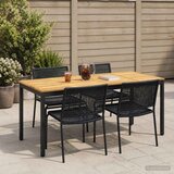  Stol za večeru u vrtu Bijela i crna 147 x 88,5 x 75 cm | shoptok.hr