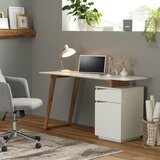 XORA pisalna miza les, leseni material bela, barve hrasta | Shoptok.si