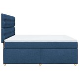vidaXL Box spring postelja z vzmetnico modra 180x200 cm blago, (21308286) | Shoptok.si
