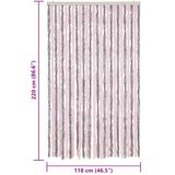  Zastor protiv muha srebrnosivi i ružičasti 118 x 220 cm šenil | Eponuda.com