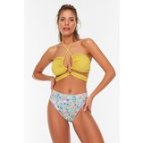 Trendyol Floral Patterned High Waist Bikini Bottom Cene'.'