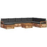  Set vanjskih sofa 9 pcs Prirodna i antracit Čvrsto drvo akacije | Eponuda.com