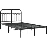  Metalni okvir za krevet s uzglavljem crni 120x190 cm | shoptok.hr