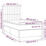 Krevet box spring s madracem LED tamnosmeđi 100x200 cm tkanina | shoptok.hr
