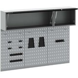  Set od 5 komada ormar za alate i ploča s kukama montirano na zid crni metal | shoptok.hr