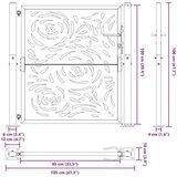  Vrtna vrata crna 105x106 cm čelični dizajn plamena | shoptok.hr