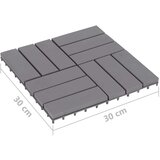  Talne plošče 20 kosov sive 30x30 cm trden akacijev les, (21143928) | Shoptok.si