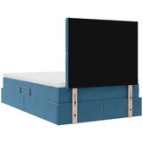  Krevet S LED lampica s pohranom Tamno plava 120 x 200 cm Baršun | shoptok.hr