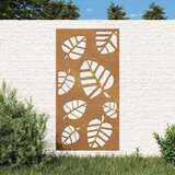  Vrtni zidni ukras 105 x 55 cm od čelika COR-TEN s uzorkom lišća Cijene