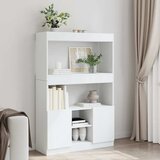  Visoka komoda bijela 92 x 33 x 140 cm od konstruiranog drva | shoptok.hr