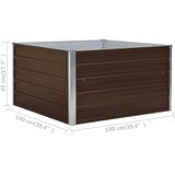  Povišena vrtna gredica 100 x 100 x 45 cm pocinčani čelik smeđa | shoptok.hr