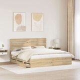  Okvir za krevet s ladicama Sonoma hrast 200 x 200 cm - sonoma hrast 200 x 200 cm | shoptok.hr