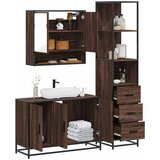 vidaXL 3-dijelni set kupaonskog namještaja boja smeđeg hrasta drveni | shoptok.hr