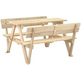  Stol za piknik za 4 djece s otvorom za suncobran od jelovine | Eponuda.com