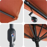  Vrtni dežnik Terakota 294 x 150 x 223 cm Poliester in jeklo, (5000160785) | Shoptok.si
