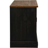 vidaXL TV omarica HALDEN z drsnimi vrati črna 110x40x60 cm masivni les | Shoptok.si