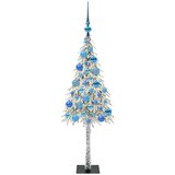 vidaXL Božično drevo med 150 LED z stojalom Bela 120 cm PE in jeklo | Shoptok.si