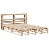 vidaXL Posteljni okvir z vzglavjem 120x190 cm trdna borovina, (21321986) | Shoptok.si