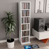 vidaXL Ormarić za CD-ove bijeli 21 x 20 x 88 cm od konstruiranog drva Cijene