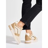 Shelvt Women's beige sneakers with a hidden wedge | shoptok.hr