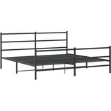 Metalni okvir kreveta s uzglavljem i podnožjem crni 200x200 cm | shoptok.hr