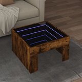 vidaXL Klubska mizica z neskončnimi LED dimljen hrast 50x50x30 cm Cene