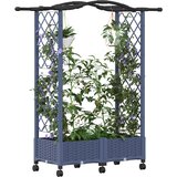  Povišeni krevet s mrežom i krovom Siva 124 x 40 x 129 cm PP | shoptok.hr