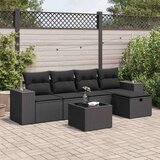 vidaXL 6-dijelni set vrtnih sofa s jastucima crni od poliratana | shoptok.hr