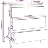  Komoda boja dimljenog hrasta 60 x 35 x 69 cm konstruirano drvo | shoptok.hr