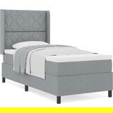 Box Spring Krevet s Madracem svijetlosive boje 90 x 200 cm tkanina | shoptok.hr