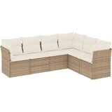 Maison Chic Seti vrtnega pohištva - Vrtna garnitura - Vrtni pohištvo set 6-delna z blazinami bež poli ratan, (21813132) | Shoptok.si