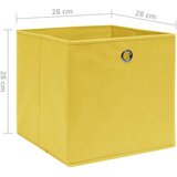 vidaXL Kutije za pohranu od netkane tkanine 4 kom 28 x 28 x 28 cm žute | shoptok.hr