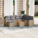 vidaXL 8-dijelni set vrtnih sofa s jastucima bež od poliratana | shoptok.hr