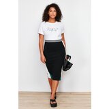 Trendyol Curve Black Color Blocked Midi Knitted Skirt | shoptok.hr